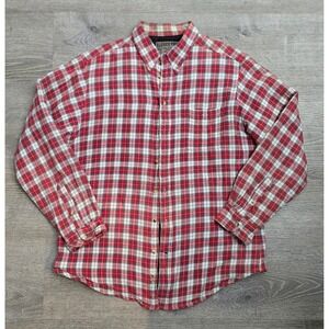 Rugged Point Men's Red Plaid Quilted Lined Flannel Shirt XL